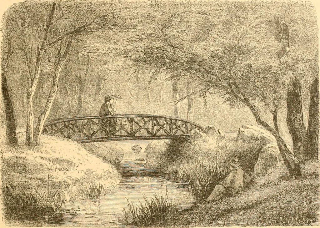 An illustration from L'art des jardins. Parcs--jardins--promenades--étude historique--principles de la composition des jardins--plantations--décoration pittoresque et artistique des parcs et jardins publics; traité pratique et didactique, 1886, leaf 198