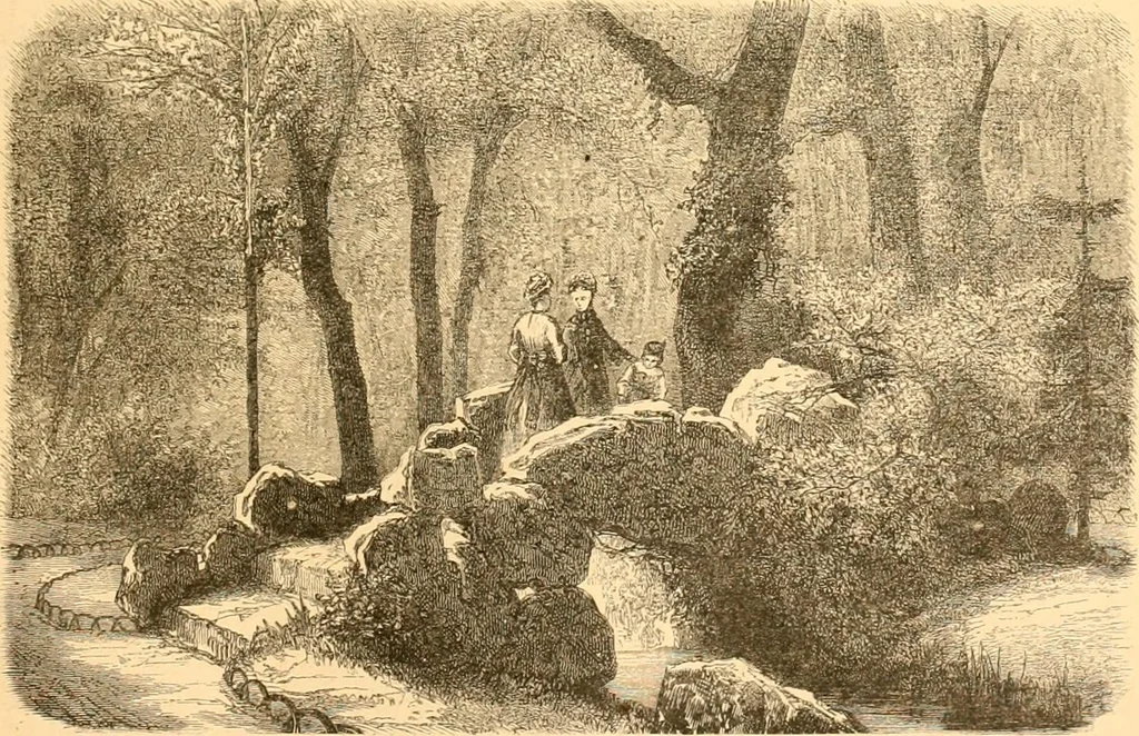 An illustration from L'art des jardins. Parcs--jardins--promenades--étude historique--principles de la composition des jardins--plantations--décoration pittoresque et artistique des parcs et jardins publics; traité pratique et didactique, 1886, leaf 198