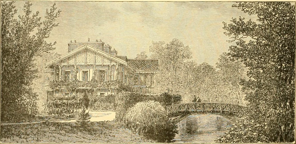 An illustration from L'art des jardins. Parcs--jardins--promenades--étude historique--principles de la composition des jardins--plantations--décoration pittoresque et artistique des parcs et jardins publics; traité pratique et didactique, 1886, leaf 199
