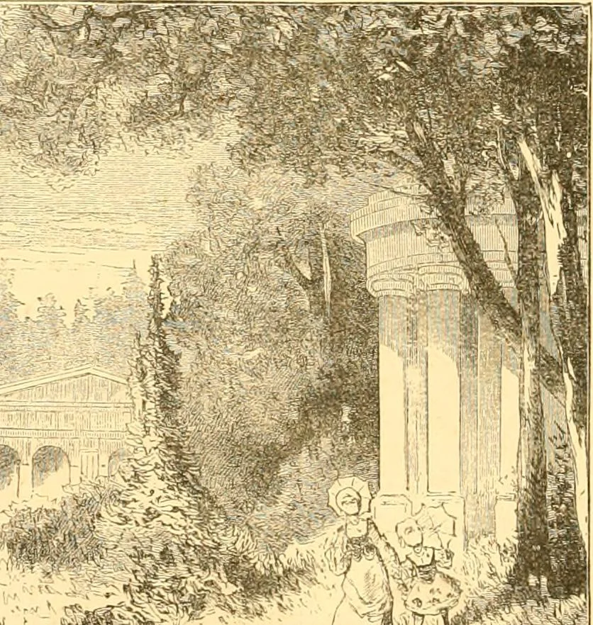An illustration from L'art des jardins. Parcs--jardins--promenades--étude historique--principles de la composition des jardins--plantations--décoration pittoresque et artistique des parcs et jardins publics; traité pratique et didactique, 1886, leaf 203