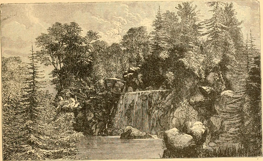 An illustration from L'art des jardins. Parcs--jardins--promenades--étude historique--principles de la composition des jardins--plantations--décoration pittoresque et artistique des parcs et jardins publics; traité pratique et didactique, 1886, leaf 214