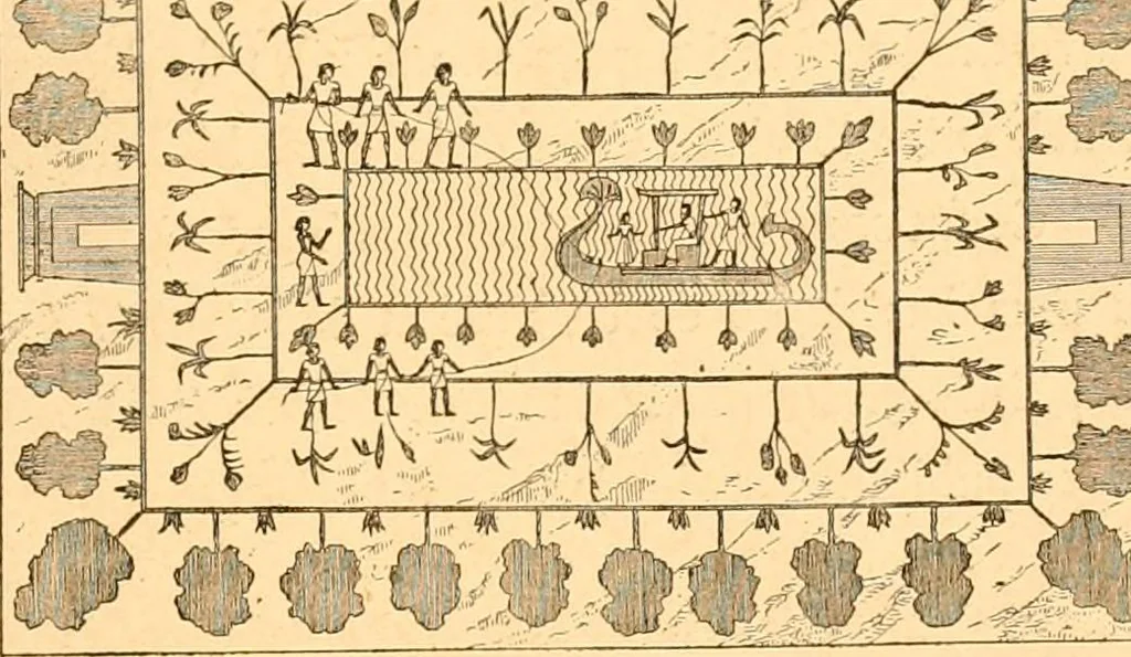 An illustration from L'art des jardins. Parcs--jardins--promenades--étude historique--principles de la composition des jardins--plantations--décoration pittoresque et artistique des parcs et jardins publics; traité pratique et didactique, 1886, leaf 24
