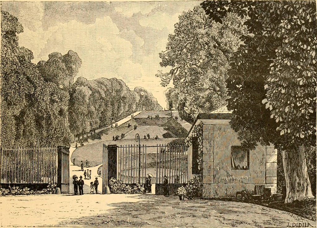 An illustration from L'art des jardins. Parcs--jardins--promenades--étude historique--principles de la composition des jardins--plantations--décoration pittoresque et artistique des parcs et jardins publics; traité pratique et didactique, 1886, leaf 244