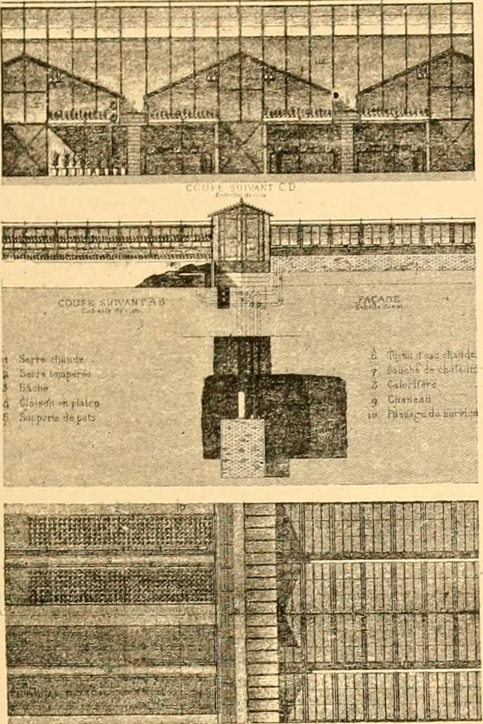 An illustration from L'art des jardins. Parcs--jardins--promenades--étude historique--principles de la composition des jardins--plantations--décoration pittoresque et artistique des parcs et jardins publics; traité pratique et didactique, 1886, leaf 256