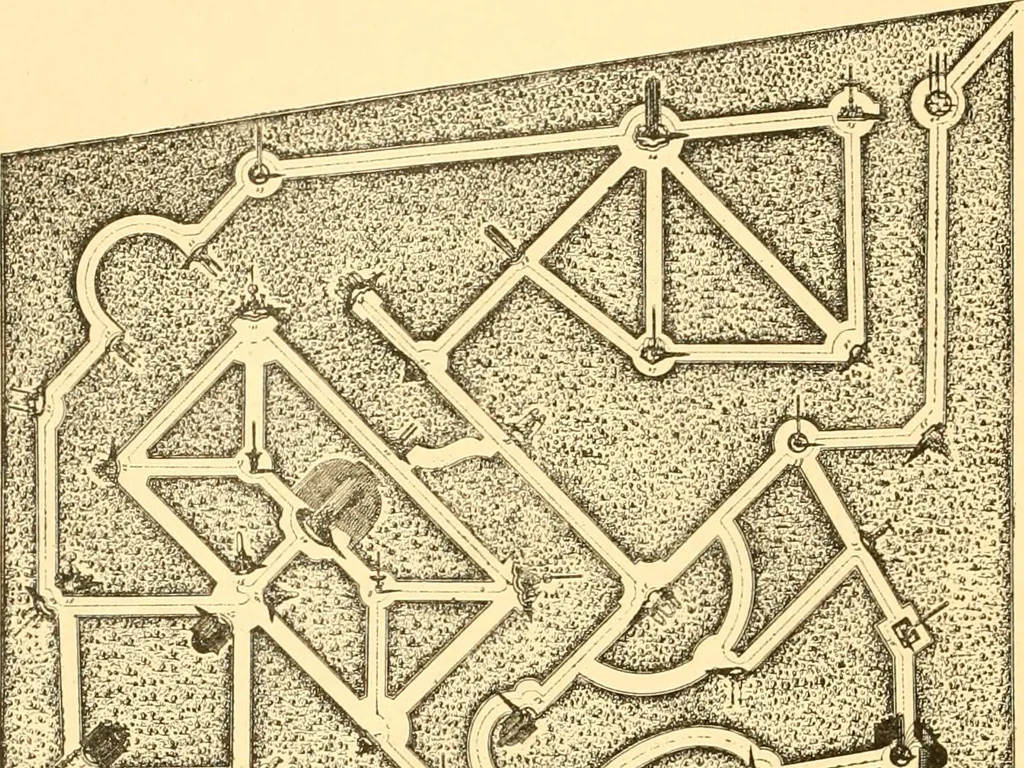 An illustration from L'art des jardins. Parcs--jardins--promenades--étude historique--principles de la composition des jardins--plantations--décoration pittoresque et artistique des parcs et jardins publics; traité pratique et didactique, 1886, leaf 263