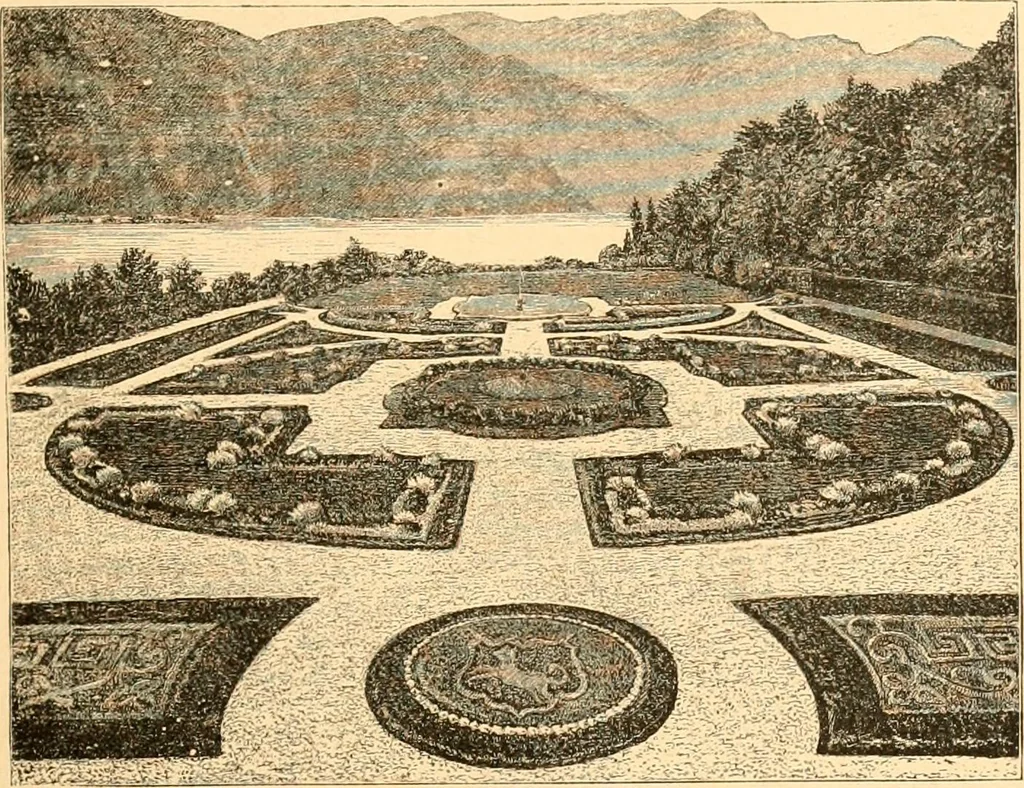 An illustration from L'art des jardins. Parcs--jardins--promenades--étude historique--principles de la composition des jardins--plantations--décoration pittoresque et artistique des parcs et jardins publics; traité pratique et didactique, 1886, leaf 270