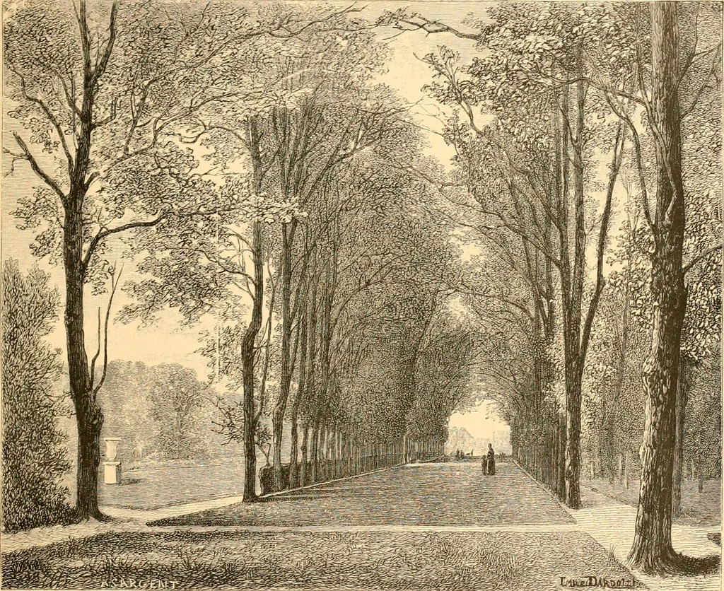 An illustration from L'art des jardins. Parcs--jardins--promenades--étude historique--principles de la composition des jardins--plantations--décoration pittoresque et artistique des parcs et jardins publics; traité pratique et didactique, 1886, leaf 274