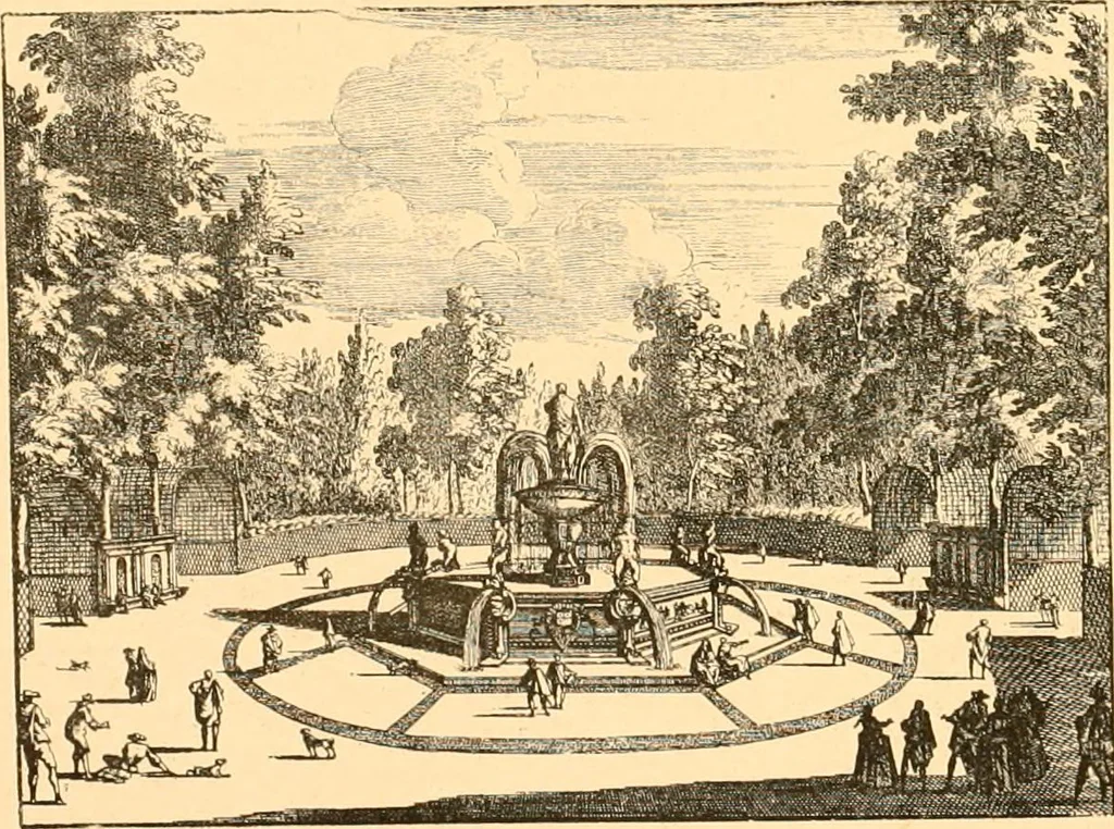 An illustration from L'art des jardins. Parcs--jardins--promenades--étude historique--principles de la composition des jardins--plantations--décoration pittoresque et artistique des parcs et jardins publics; traité pratique et didactique, 1886, leaf 276