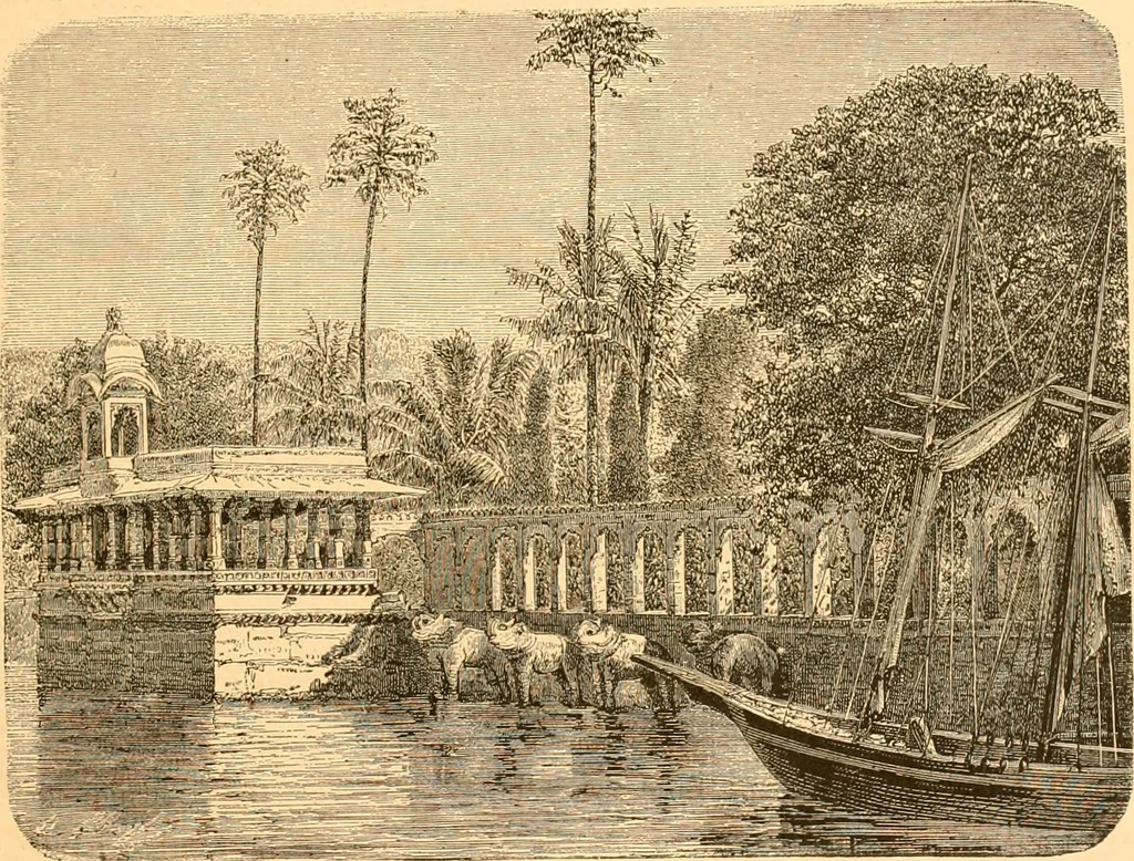An illustration from L'art des jardins. Parcs--jardins--promenades--étude historique--principles de la composition des jardins--plantations--décoration pittoresque et artistique des parcs et jardins publics; traité pratique et didactique, 1886, leaf 28