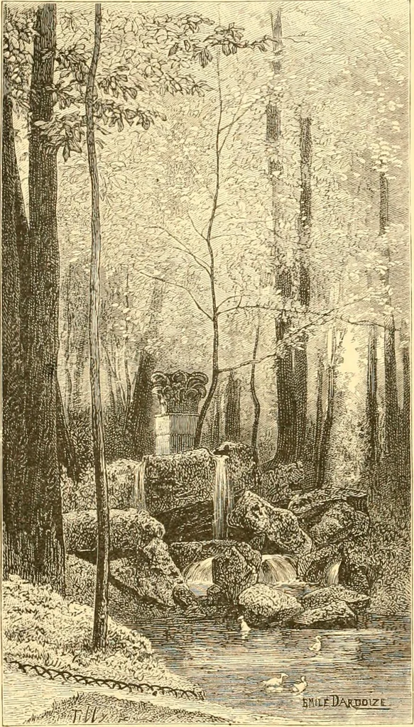 An illustration from L'art des jardins. Parcs--jardins--promenades--étude historique--principles de la composition des jardins--plantations--décoration pittoresque et artistique des parcs et jardins publics; traité pratique et didactique, 1886, leaf 289