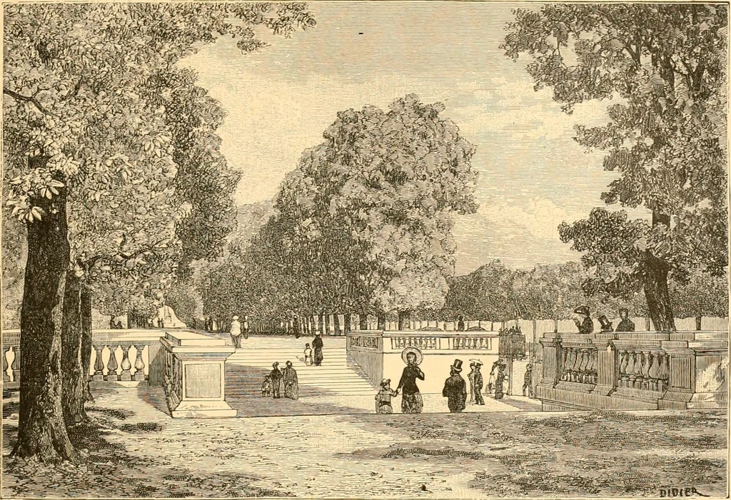 An illustration from L'art des jardins. Parcs--jardins--promenades--étude historique--principles de la composition des jardins--plantations--décoration pittoresque et artistique des parcs et jardins publics; traité pratique et didactique, 1886, leaf 314