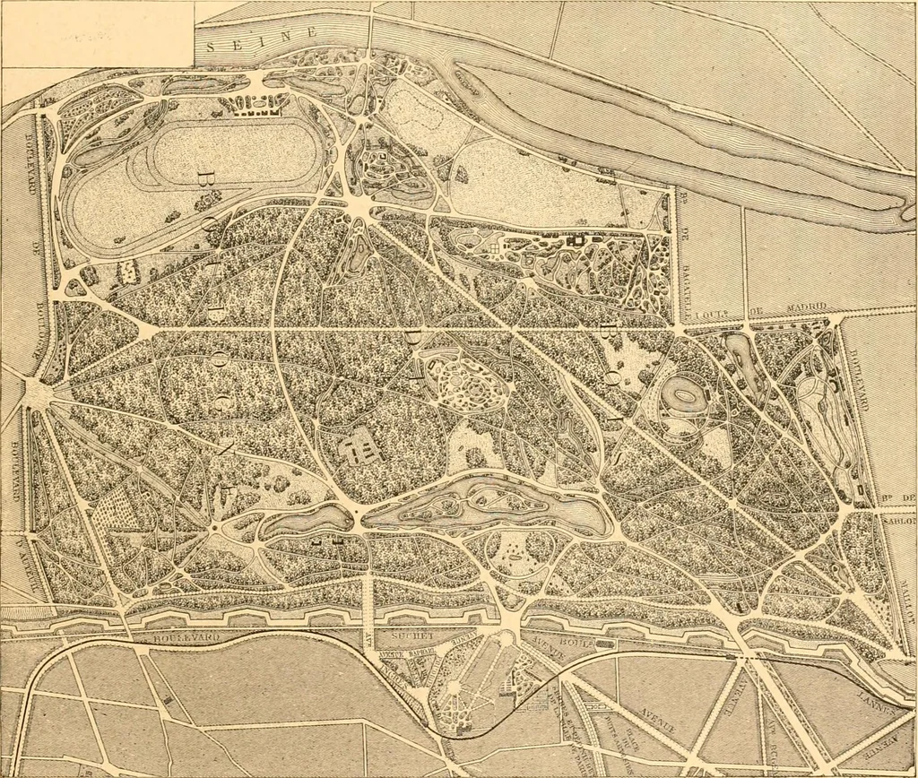 An illustration from L'art des jardins. Parcs--jardins--promenades--étude historique--principles de la composition des jardins--plantations--décoration pittoresque et artistique des parcs et jardins publics; traité pratique et didactique, 1886, leaf 324