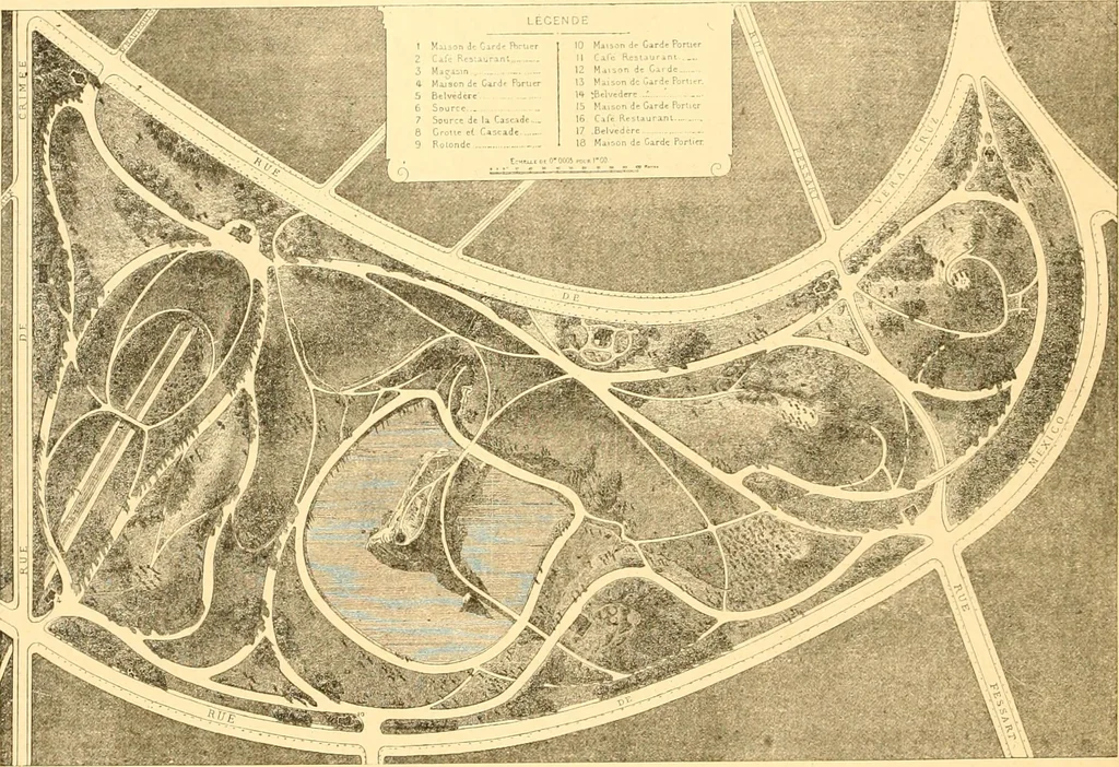 An illustration from L'art des jardins. Parcs--jardins--promenades--étude historique--principles de la composition des jardins--plantations--décoration pittoresque et artistique des parcs et jardins publics; traité pratique et didactique, 1886, leaf 333