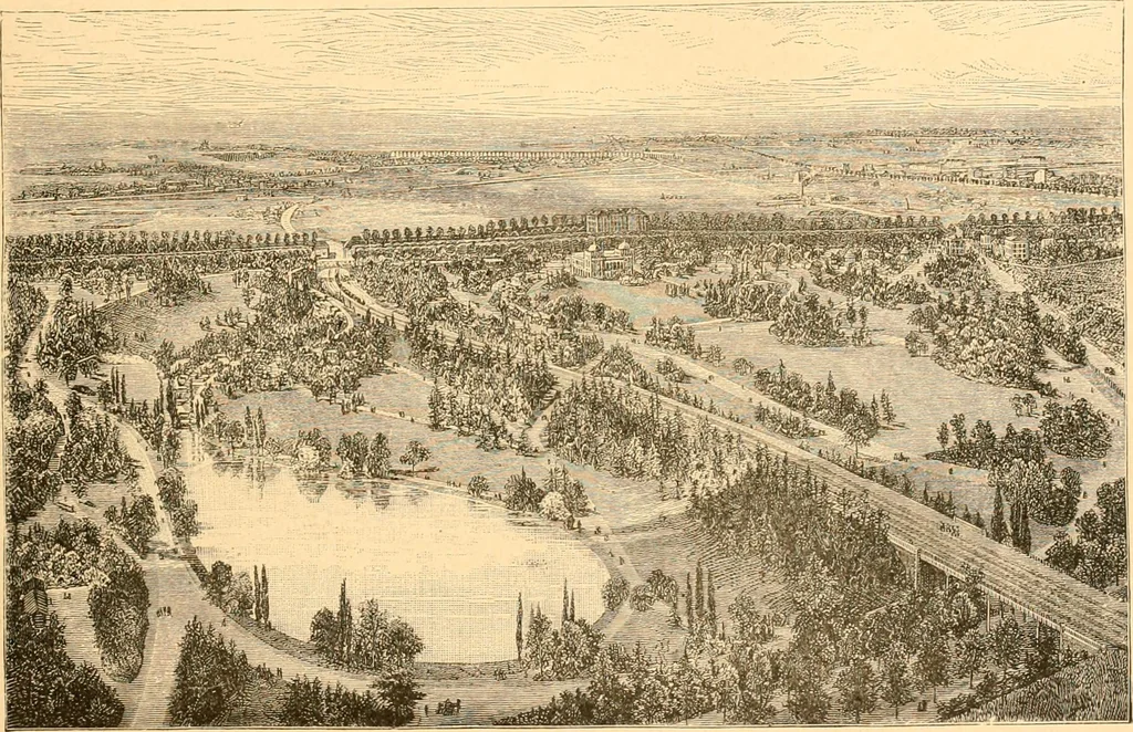 An illustration from L'art des jardins. Parcs--jardins--promenades--étude historique--principles de la composition des jardins--plantations--décoration pittoresque et artistique des parcs et jardins publics; traité pratique et didactique, 1886, leaf 334