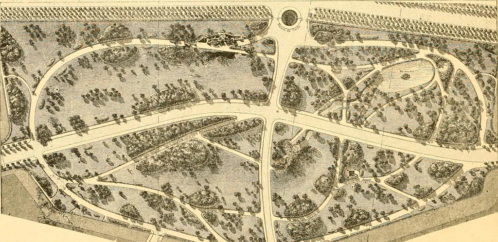 An illustration from L'art des jardins. Parcs--jardins--promenades--étude historique--principles de la composition des jardins--plantations--décoration pittoresque et artistique des parcs et jardins publics; traité pratique et didactique, 1886, leaf 335