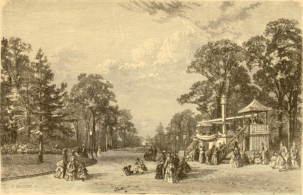An illustration from L'art des jardins. Parcs--jardins--promenades--étude historique--principles de la composition des jardins--plantations--décoration pittoresque et artistique des parcs et jardins publics; traité pratique et didactique, 1886, leaf 338