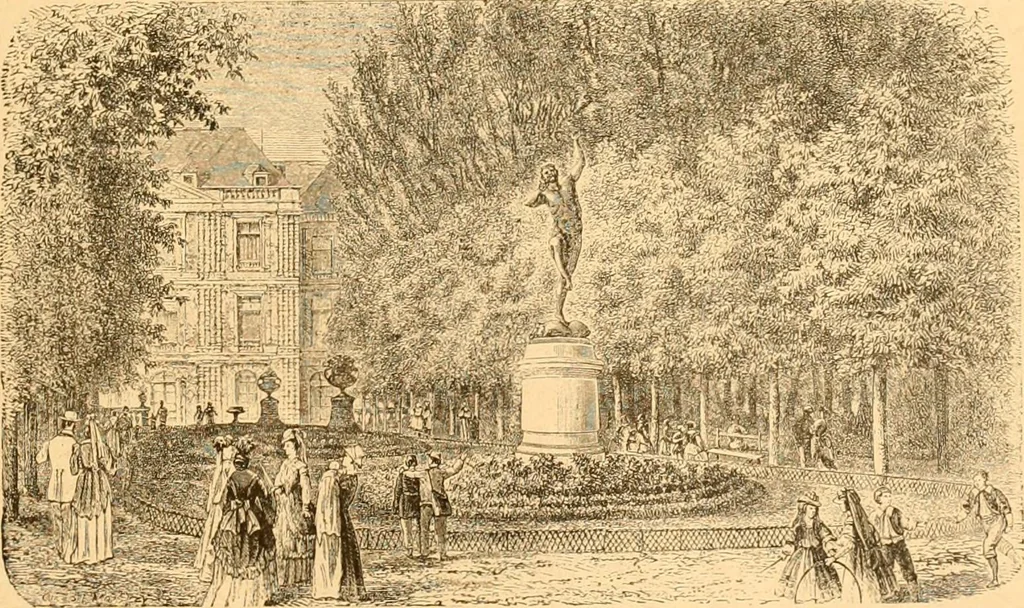 An illustration from L'art des jardins. Parcs--jardins--promenades--étude historique--principles de la composition des jardins--plantations--décoration pittoresque et artistique des parcs et jardins publics; traité pratique et didactique, 1886, leaf 340