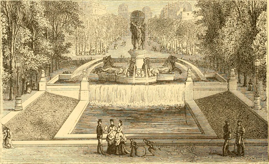 An illustration from L'art des jardins. Parcs--jardins--promenades--étude historique--principles de la composition des jardins--plantations--décoration pittoresque et artistique des parcs et jardins publics; traité pratique et didactique, 1886, leaf 341