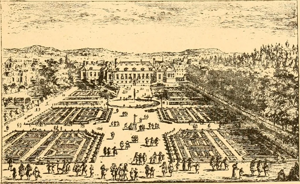 An illustration from L'art des jardins. Parcs--jardins--promenades--étude historique--principles de la composition des jardins--plantations--décoration pittoresque et artistique des parcs et jardins publics; traité pratique et didactique, 1886, leaf 342