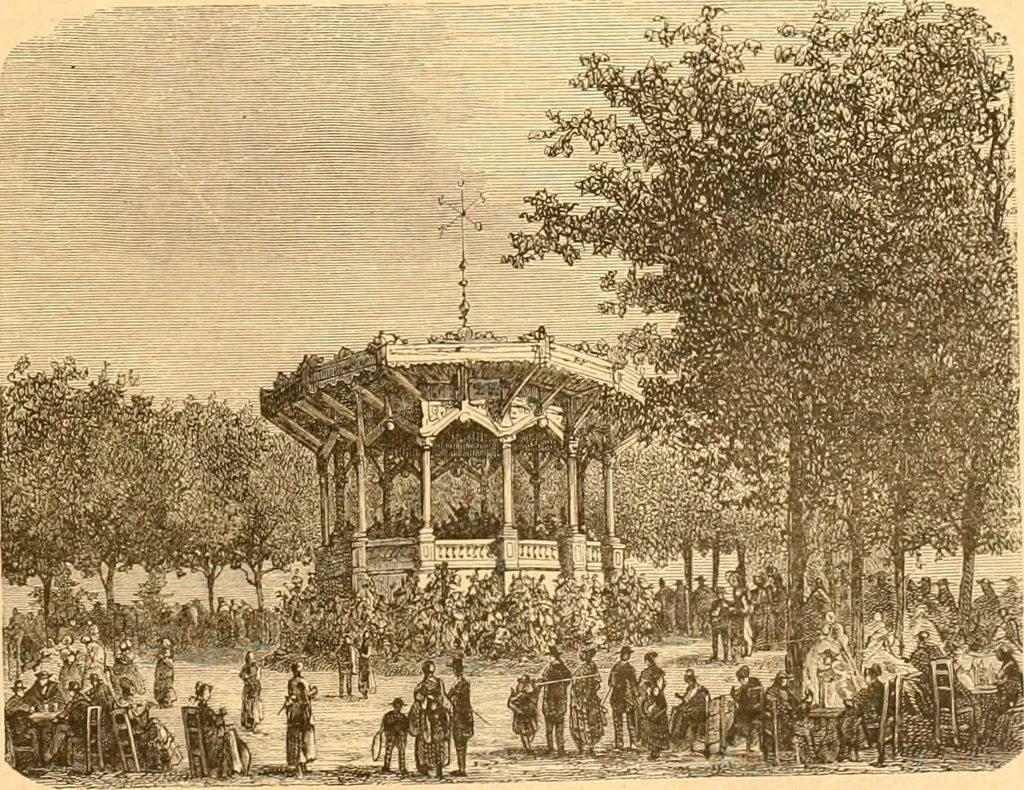 An illustration from L'art des jardins. Parcs--jardins--promenades--étude historique--principles de la composition des jardins--plantations--décoration pittoresque et artistique des parcs et jardins publics; traité pratique et didactique, 1886, leaf 348