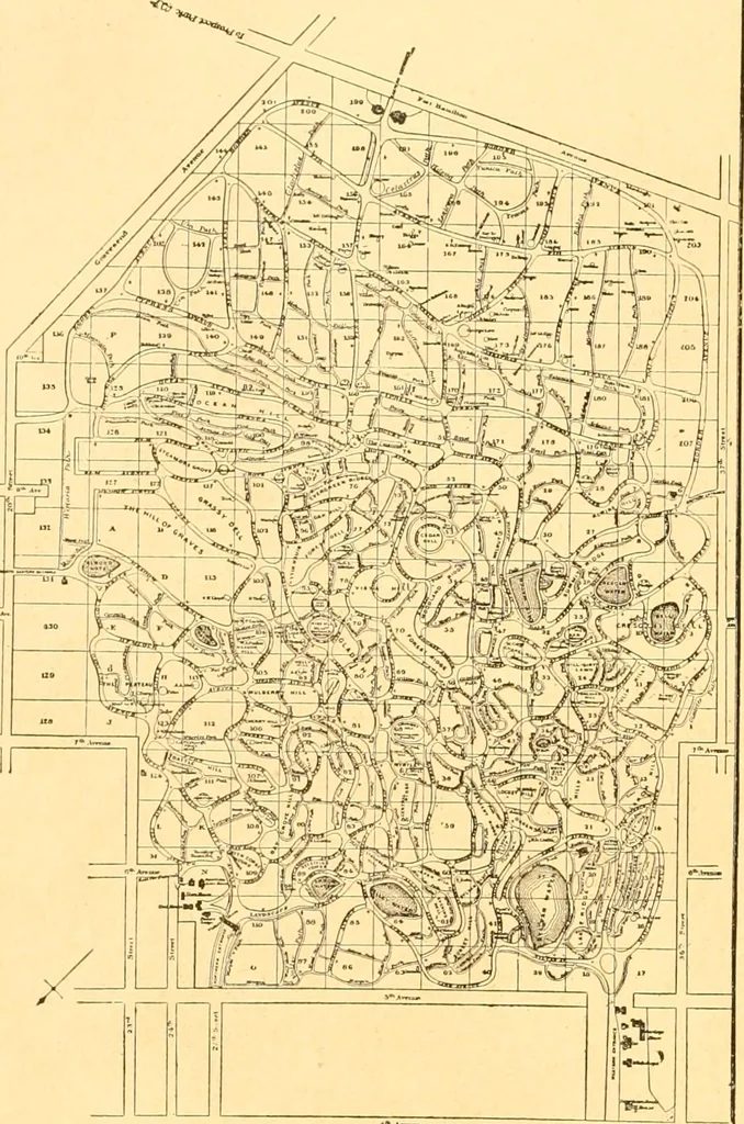 An illustration from L'art des jardins. Parcs--jardins--promenades--étude historique--principles de la composition des jardins--plantations--décoration pittoresque et artistique des parcs et jardins publics; traité pratique et didactique, 1886, leaf 351