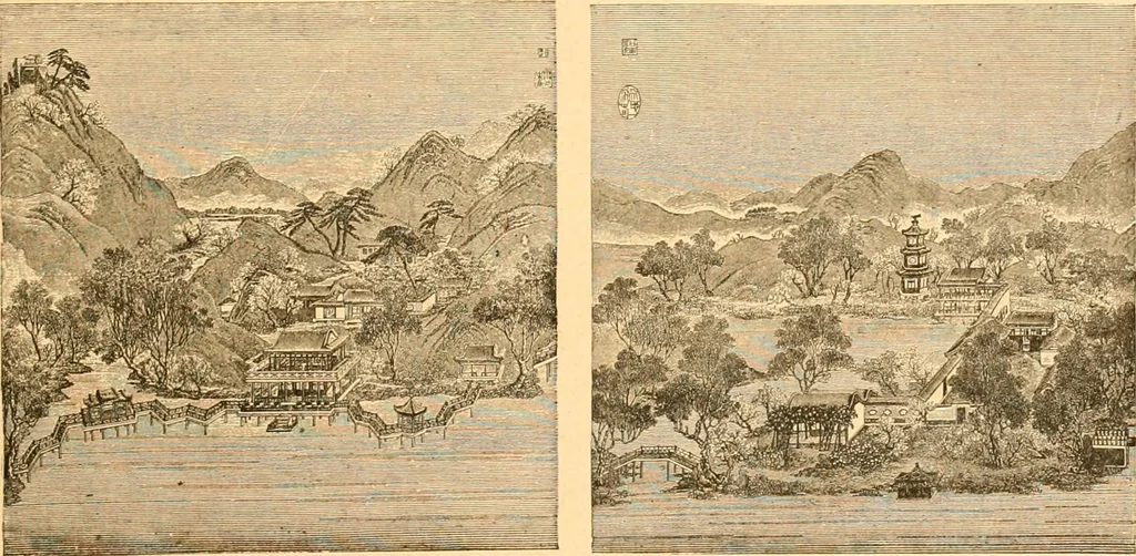 An illustration from L'art des jardins. Parcs--jardins--promenades--étude historique--principles de la composition des jardins--plantations--décoration pittoresque et artistique des parcs et jardins publics; traité pratique et didactique, 1886, leaf 36