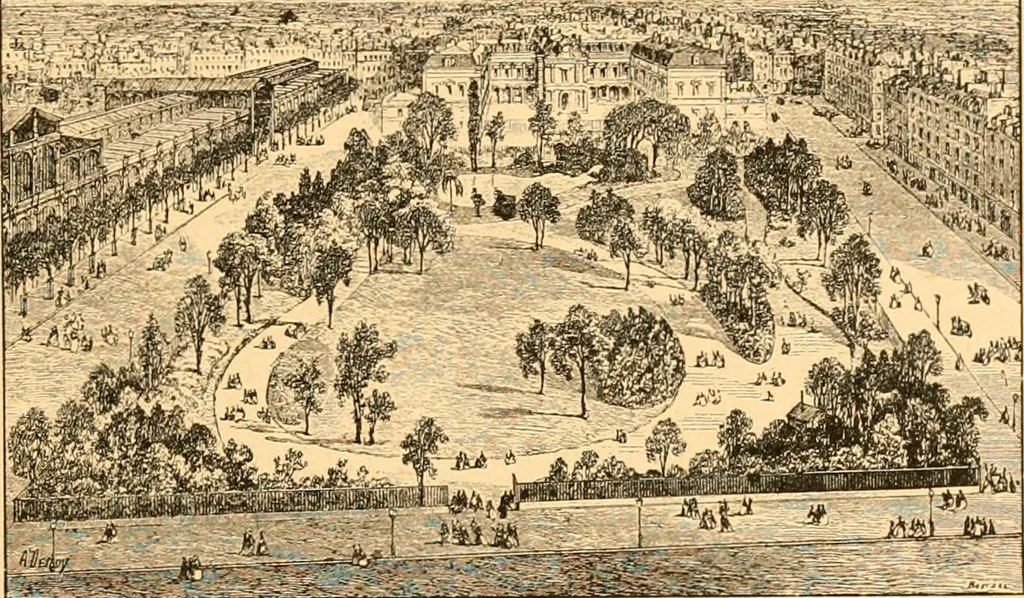 An illustration from L'art des jardins. Parcs--jardins--promenades--étude historique--principles de la composition des jardins--plantations--décoration pittoresque et artistique des parcs et jardins publics; traité pratique et didactique, 1886, leaf 368
