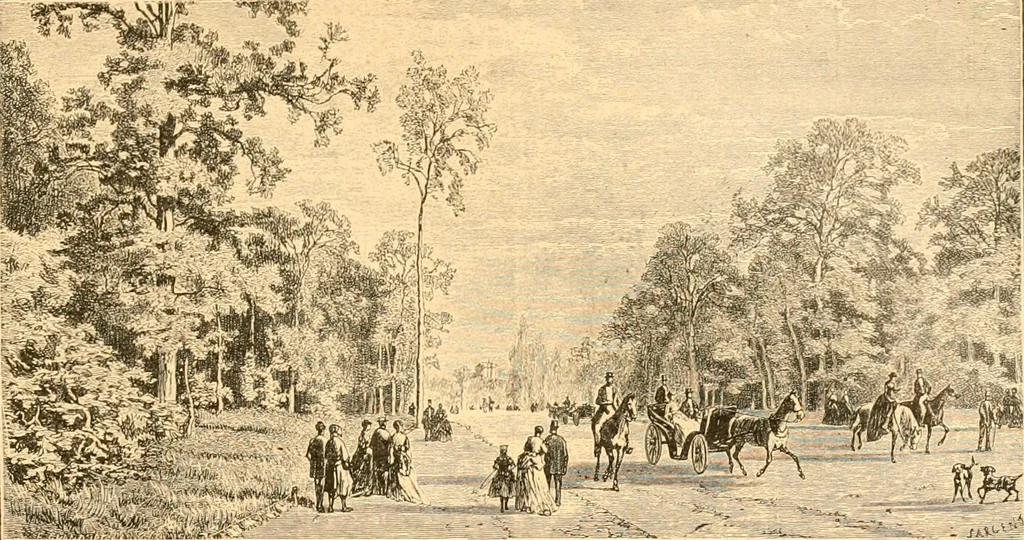 An illustration from L'art des jardins. Parcs--jardins--promenades--étude historique--principles de la composition des jardins--plantations--décoration pittoresque et artistique des parcs et jardins publics; traité pratique et didactique, 1886, leaf 374