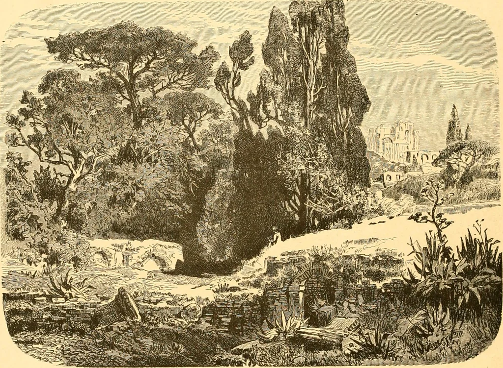An illustration from L'art des jardins. Parcs--jardins--promenades--étude historique--principles de la composition des jardins--plantations--décoration pittoresque et artistique des parcs et jardins publics; traité pratique et didactique, 1886, leaf 49