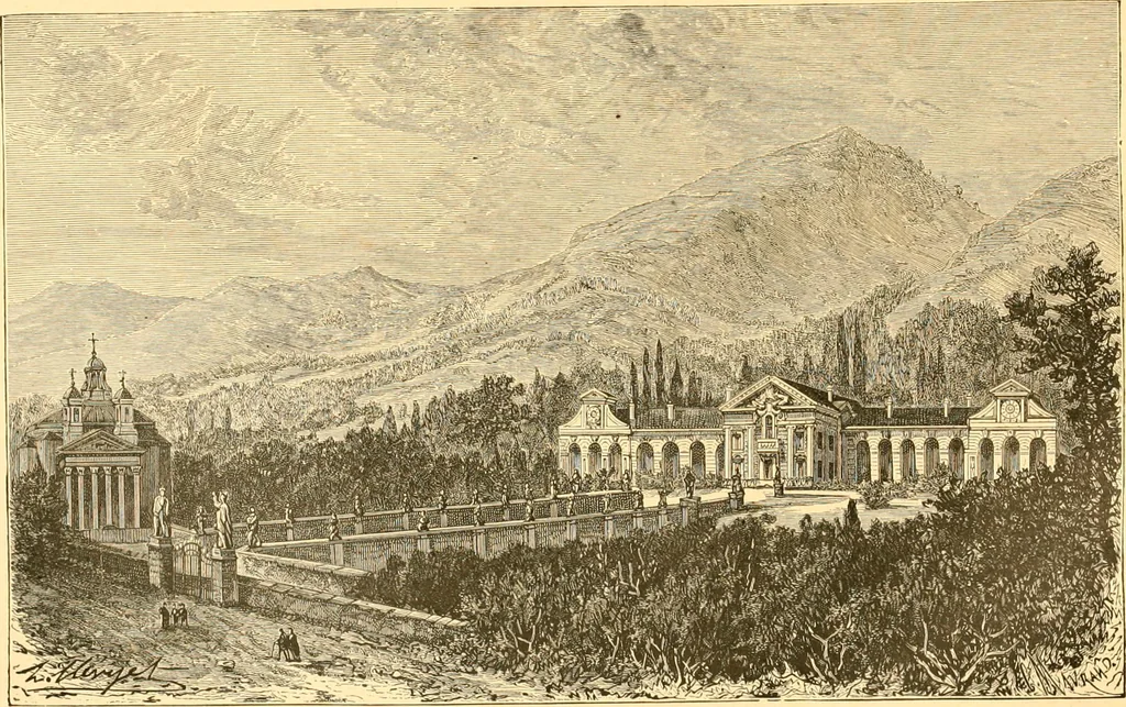 An illustration from L'art des jardins. Parcs--jardins--promenades--étude historique--principles de la composition des jardins--plantations--décoration pittoresque et artistique des parcs et jardins publics; traité pratique et didactique, 1886, leaf 61