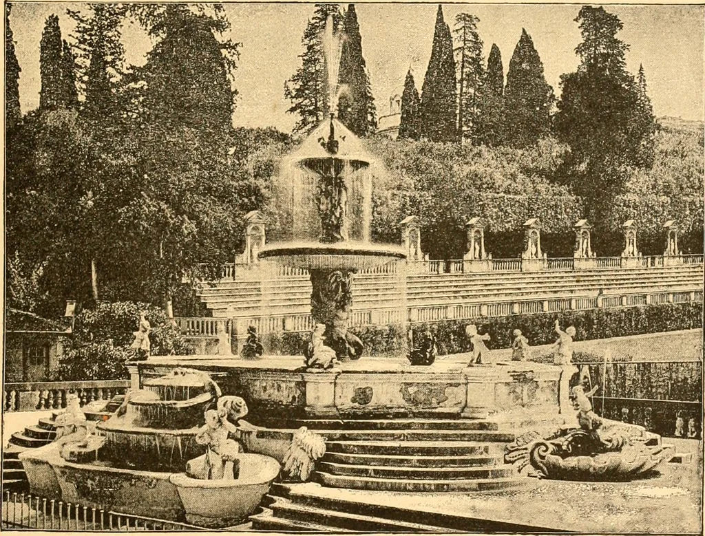 An illustration from L'art des jardins. Parcs--jardins--promenades--étude historique--principles de la composition des jardins--plantations--décoration pittoresque et artistique des parcs et jardins publics; traité pratique et didactique, 1886, leaf 64