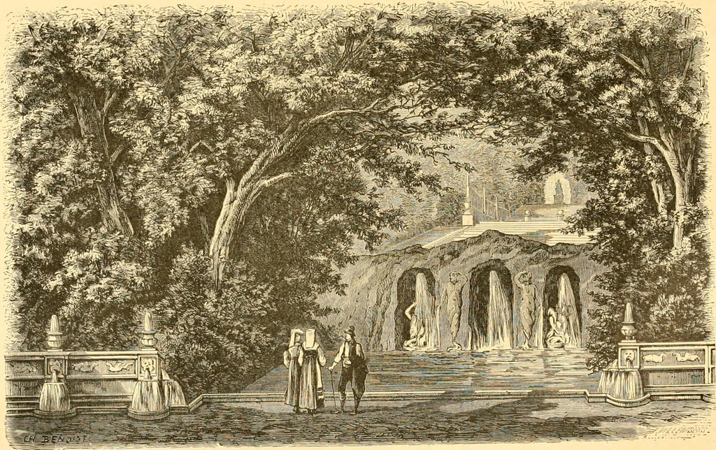 An illustration from L'art des jardins. Parcs--jardins--promenades--étude historique--principles de la composition des jardins--plantations--décoration pittoresque et artistique des parcs et jardins publics; traité pratique et didactique, 1886, leaf 69