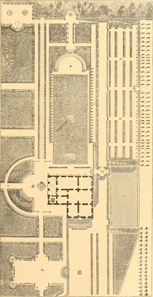 An illustration from L'art des jardins. Parcs--jardins--promenades--étude historique--principles de la composition des jardins--plantations--décoration pittoresque et artistique des parcs et jardins publics; traité pratique et didactique, 1886, leaf 70