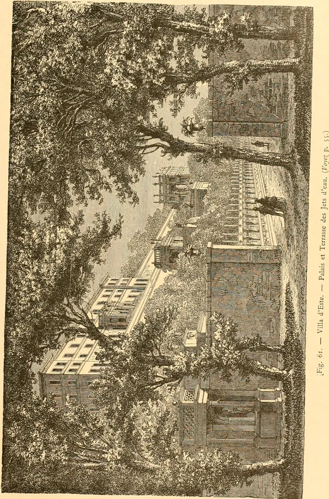 An illustration from L'art des jardins. Parcs--jardins--promenades--étude historique--principles de la composition des jardins--plantations--décoration pittoresque et artistique des parcs et jardins publics; traité pratique et didactique, 1886, leaf 74