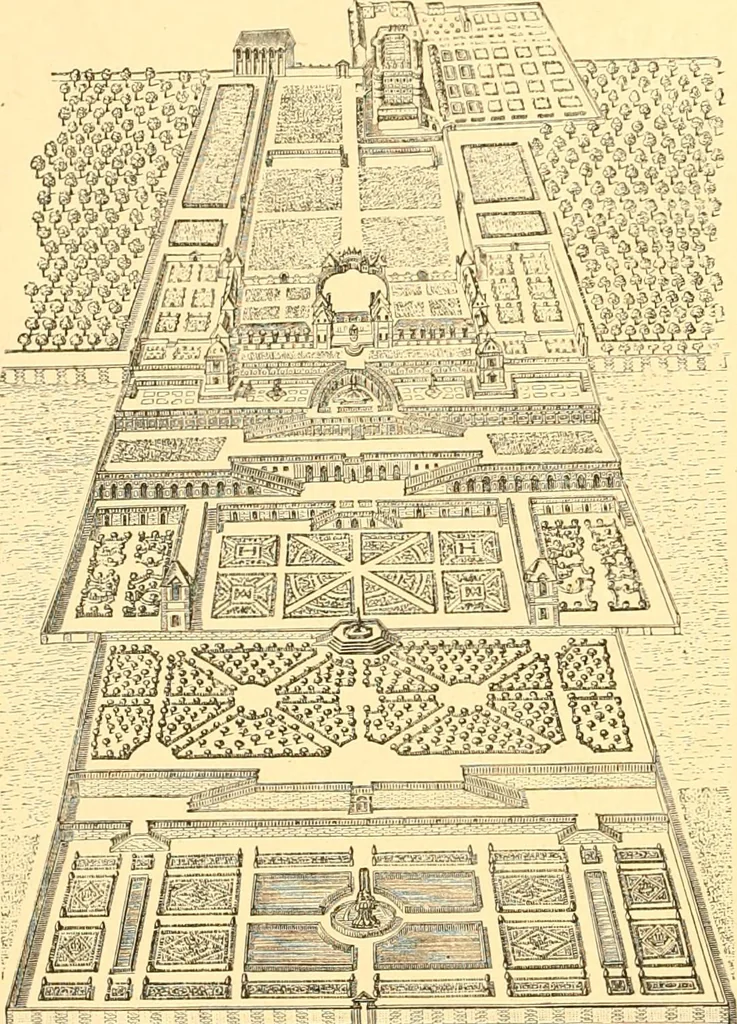 An illustration from L'art des jardins. Parcs--jardins--promenades--étude historique--principles de la composition des jardins--plantations--décoration pittoresque et artistique des parcs et jardins publics; traité pratique et didactique, 1886, leaf 81