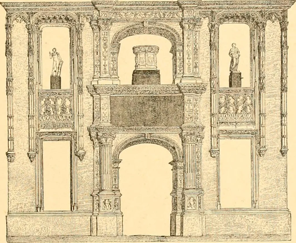 An illustration from L'art des jardins. Parcs--jardins--promenades--étude historique--principles de la composition des jardins--plantations--décoration pittoresque et artistique des parcs et jardins publics; traité pratique et didactique, 1886, leaf 82