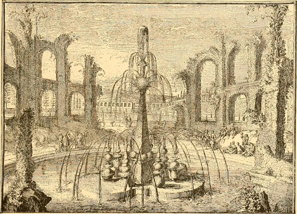 An illustration from L'art des jardins. Parcs--jardins--promenades--étude historique--principles de la composition des jardins--plantations--décoration pittoresque et artistique des parcs et jardins publics; traité pratique et didactique, 1886, leaf 88