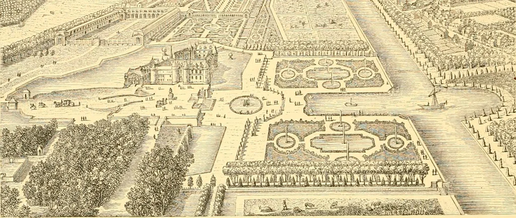 An illustration from L'art des jardins. Parcs--jardins--promenades--étude historique--principles de la composition des jardins--plantations--décoration pittoresque et artistique des parcs et jardins publics; traité pratique et didactique, 1886, leaf 97