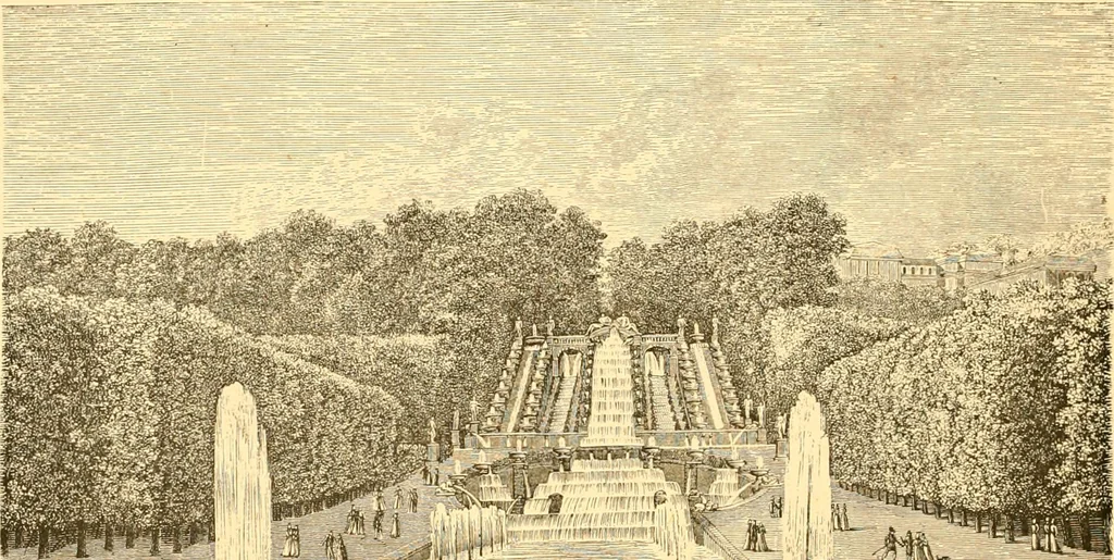 An illustration from L'art des jardins. Parcs--jardins--promenades--étude historique--principles de la composition des jardins--plantations--décoration pittoresque et artistique des parcs et jardins publics; traité pratique et didactique, 1886, leaf 99