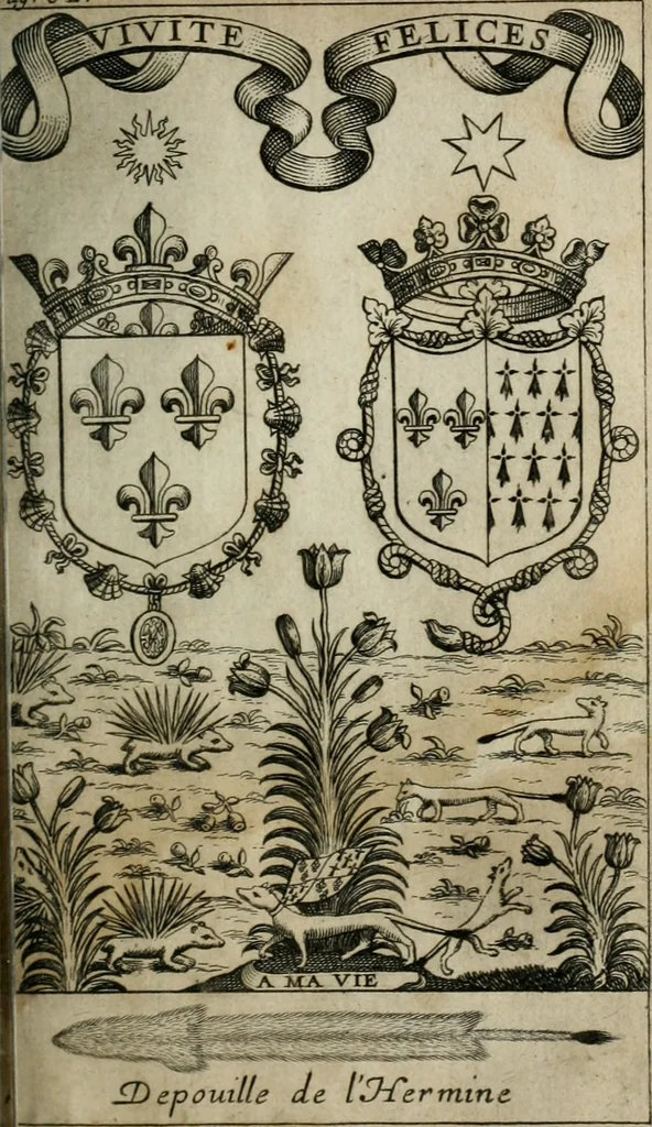 An illustration from L'art du blason justifié, ou, Les preuves du véritable art du blason ... : avec la méthode abbrégée des principes héraldiques, 1661, leaf 114