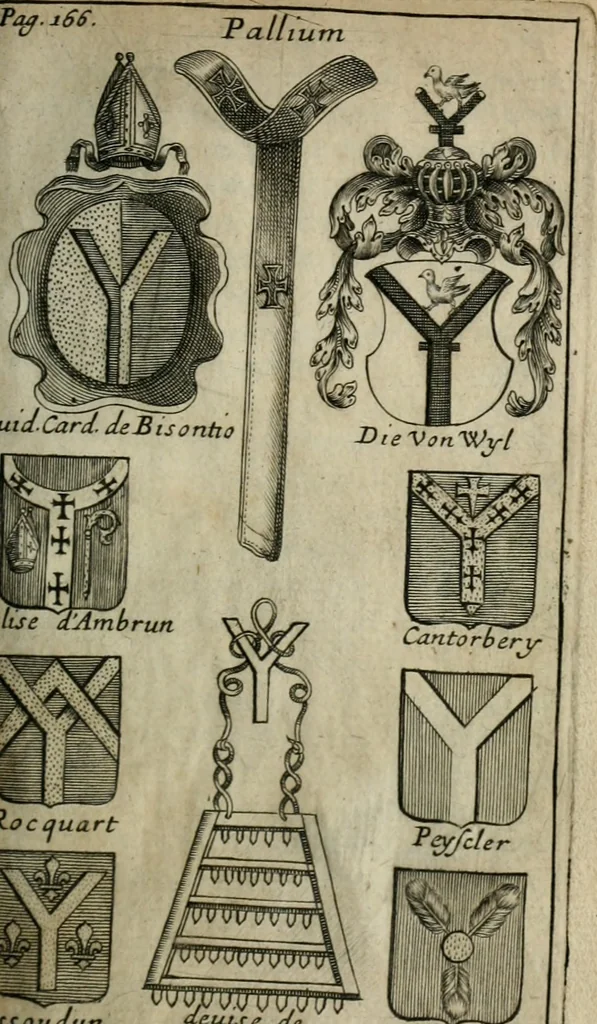 An illustration from L'art du blason justifié, ou, Les preuves du véritable art du blason ... : avec la méthode abbrégée des principes héraldiques, 1661, leaf 200