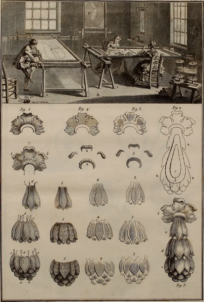 An illustration from L'art du brodeur, 1770, leaf 60