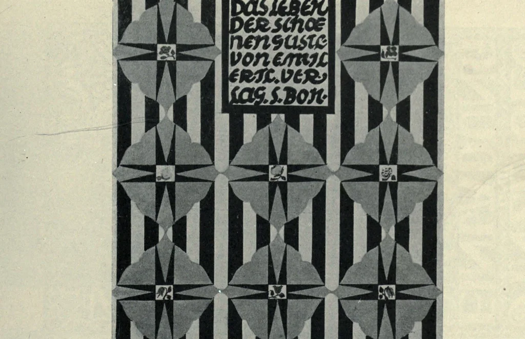 An illustration from L'art du livre; étude sur quelques-uns des dernières créations en typographie, ornamentation de textes, et reliure, exécutées en Europe et en Amérique, 1914, leaf 231