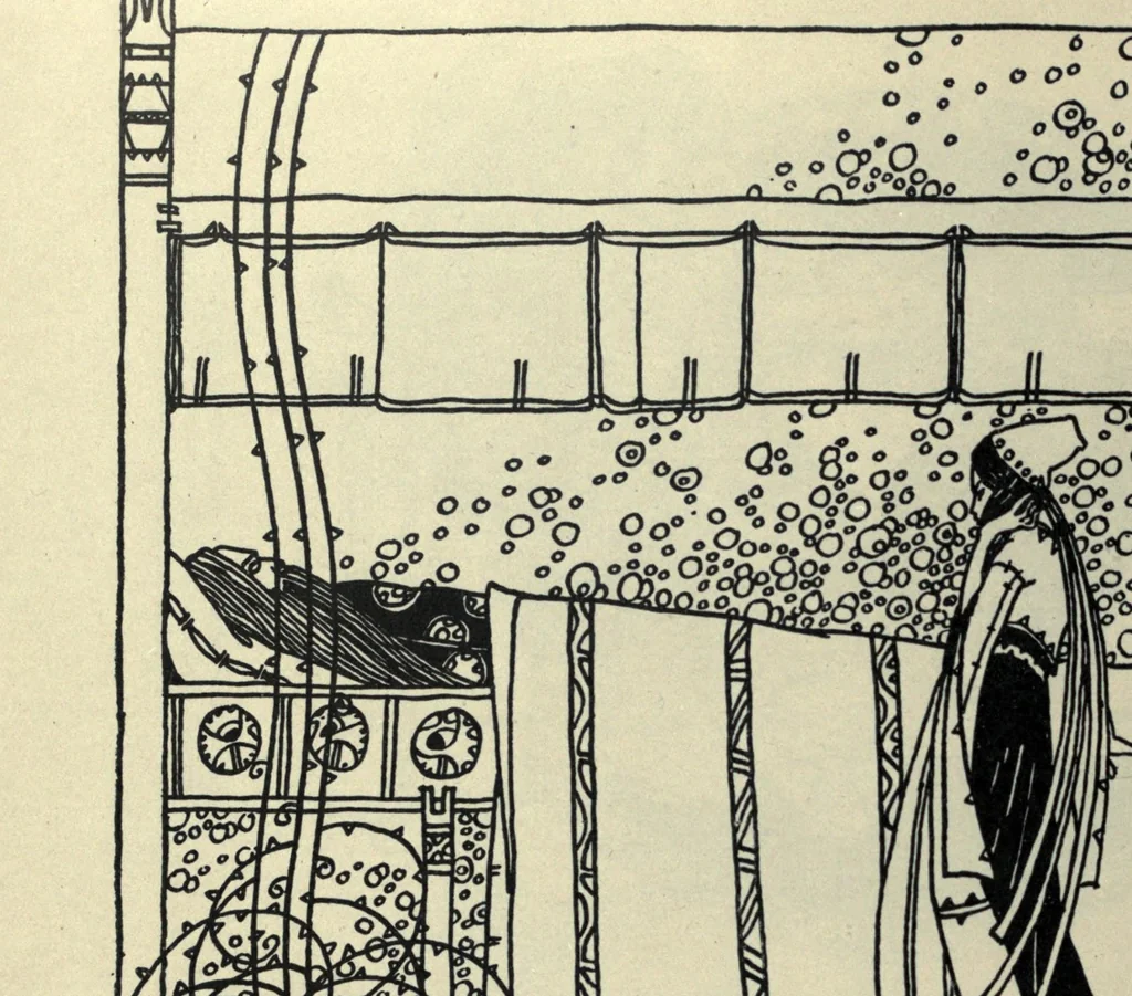 An illustration from L'art du livre; étude sur quelques-uns des dernières créations en typographie, ornamentation de textes, et reliure, exécutées en Europe et en Amérique, 1914, leaf 250