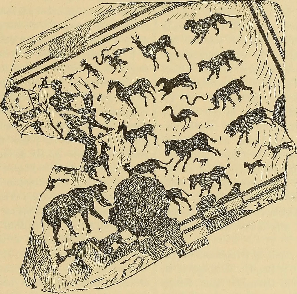 An illustration from L'arte nell'industria : lavori di legno e pastiglia, lavori di metallo, lavori di pietra, marmo, alabastro, ceramica, musaico, vetro, lavori di osso e avorio, lavori tessili, carte da parati e cuoi decorati, ricami, pizzi, cartelloni, stampe, ecc., 1907, leaf 102