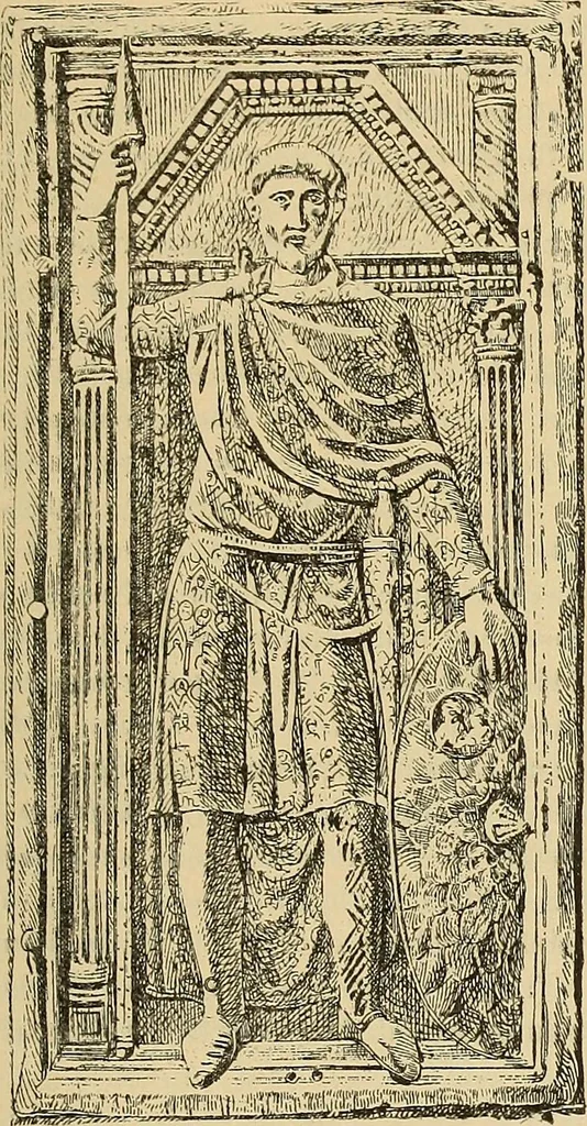 An illustration from L'arte nell'industria : lavori di legno e pastiglia, lavori di metallo, lavori di pietra, marmo, alabastro, ceramica, musaico, vetro, lavori di osso e avorio, lavori tessili, carte da parati e cuoi decorati, ricami, pizzi, cartelloni, stampe, ecc., 1907, leaf 112