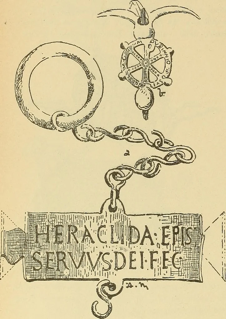 An illustration from L'arte nell'industria : lavori di legno e pastiglia, lavori di metallo, lavori di pietra, marmo, alabastro, ceramica, musaico, vetro, lavori di osso e avorio, lavori tessili, carte da parati e cuoi decorati, ricami, pizzi, cartelloni, stampe, ecc., 1907, leaf 131