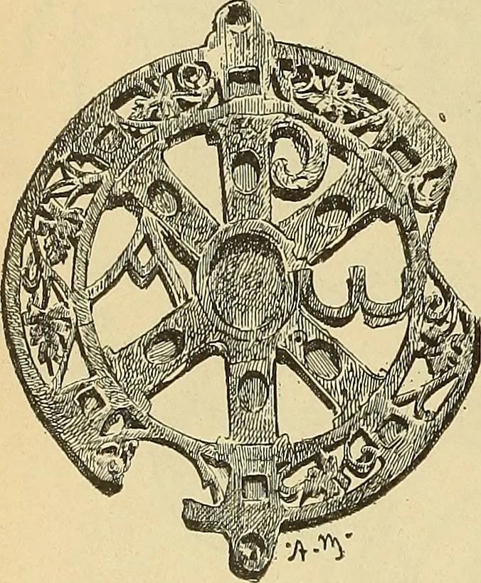 An illustration from L'arte nell'industria : lavori di legno e pastiglia, lavori di metallo, lavori di pietra, marmo, alabastro, ceramica, musaico, vetro, lavori di osso e avorio, lavori tessili, carte da parati e cuoi decorati, ricami, pizzi, cartelloni, stampe, ecc., 1907, leaf 133