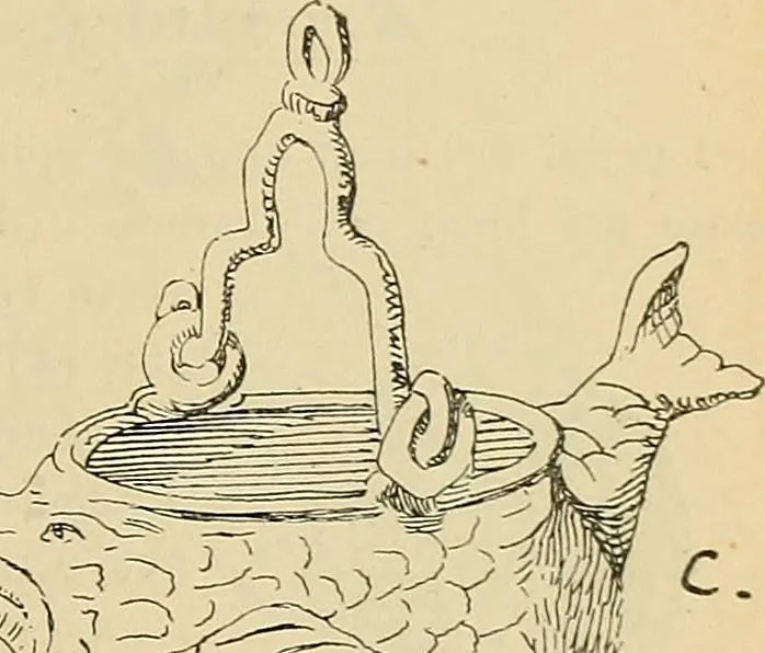 An illustration from L'arte nell'industria : lavori di legno e pastiglia, lavori di metallo, lavori di pietra, marmo, alabastro, ceramica, musaico, vetro, lavori di osso e avorio, lavori tessili, carte da parati e cuoi decorati, ricami, pizzi, cartelloni, stampe, ecc., 1907, leaf 136