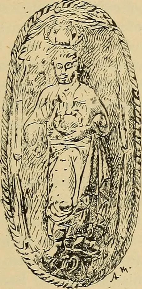 An illustration from L'arte nell'industria : lavori di legno e pastiglia, lavori di metallo, lavori di pietra, marmo, alabastro, ceramica, musaico, vetro, lavori di osso e avorio, lavori tessili, carte da parati e cuoi decorati, ricami, pizzi, cartelloni, stampe, ecc., 1907, leaf 144
